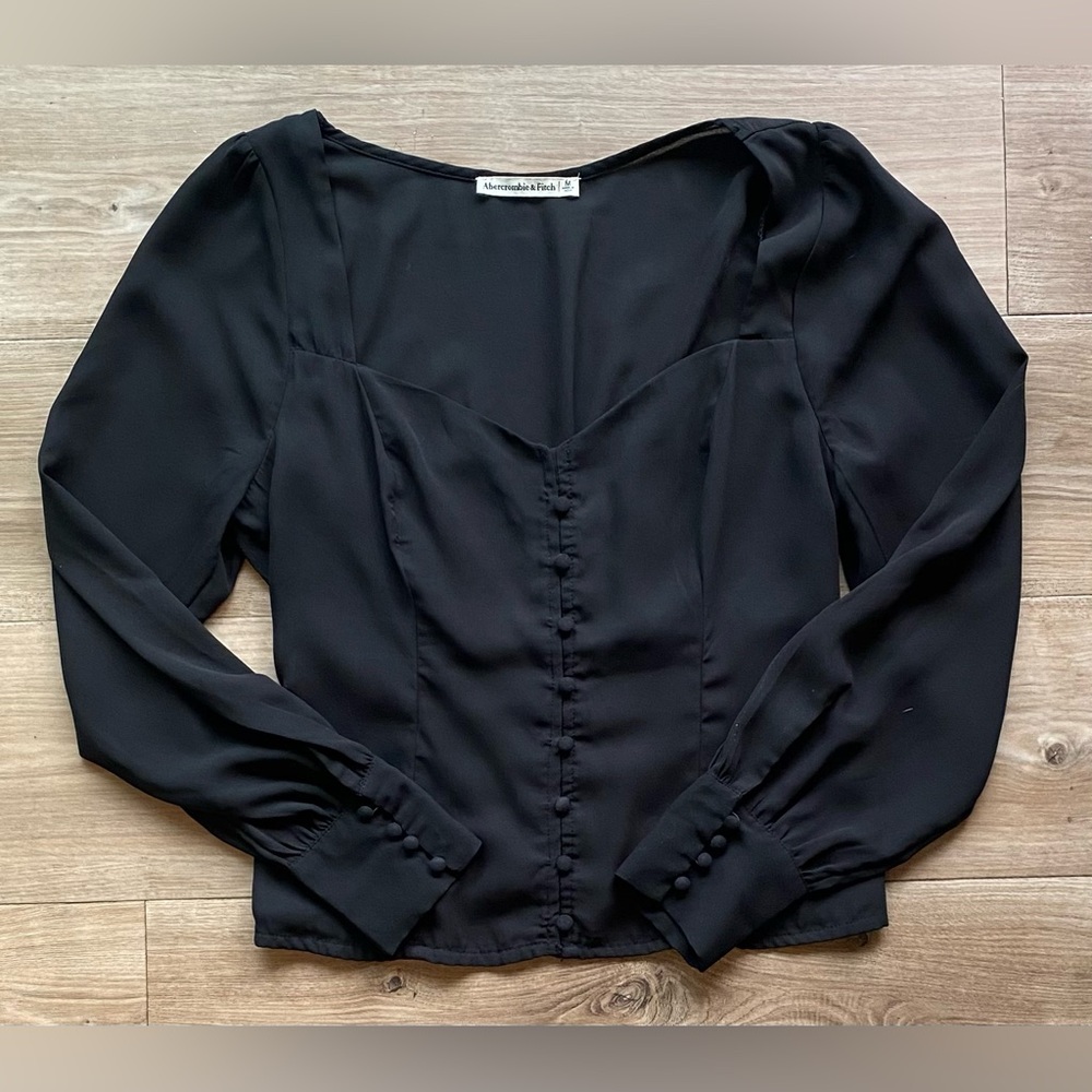 Abercrombie and Fitch Black Button Up Blouse